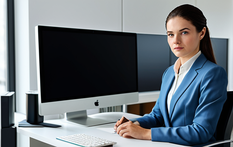 어지럼증과 이석증의 차이 - Businesswoman in Office**

"A professional businesswoman in a modest business suit, sitting at a des...