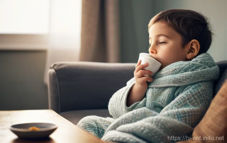 알레르기 비염과 감기의 차이 - **Prompt:** A young adult, dressed in comfortable casual wear, sits thoughtfully in a bright, clean ...