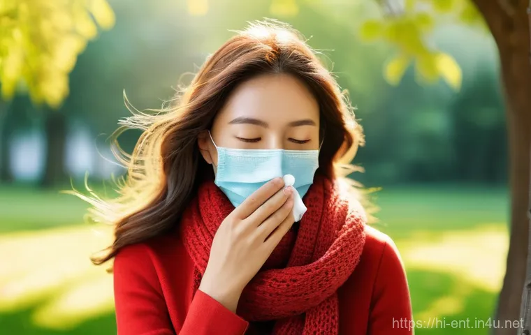 알레르기 비염과 감기의 차이 - **Prompt:** A young adult, dressed in comfortable casual wear, sits thoughtfully in a bright, clean ...