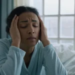 이석증 진단과 치료 병원 추천 - **Image Prompt: Morning Vertigo Attack**
    "A close-up, dramatic shot of an adult individual (gend...