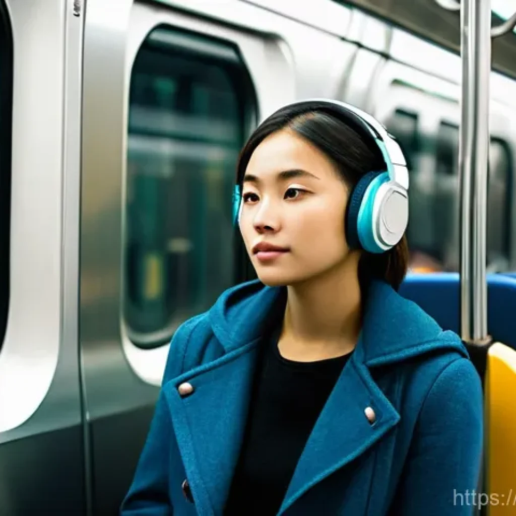 소음성 난청 치료와 재활 방법 - **Prompt:** A calm young adult, appearing to be in their early 20s, wearing modern, over-ear noise-c...