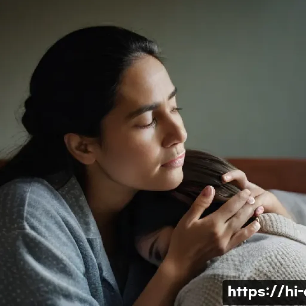 어린이 중이염 치료와 재발 방지법 - **Prompt 1: Comforting a Child with Ear Pain**
    A tender and empathetic scene. A mother with a ge...